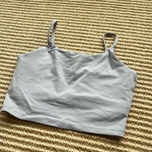 Grey Cropped Workout Top Size Small